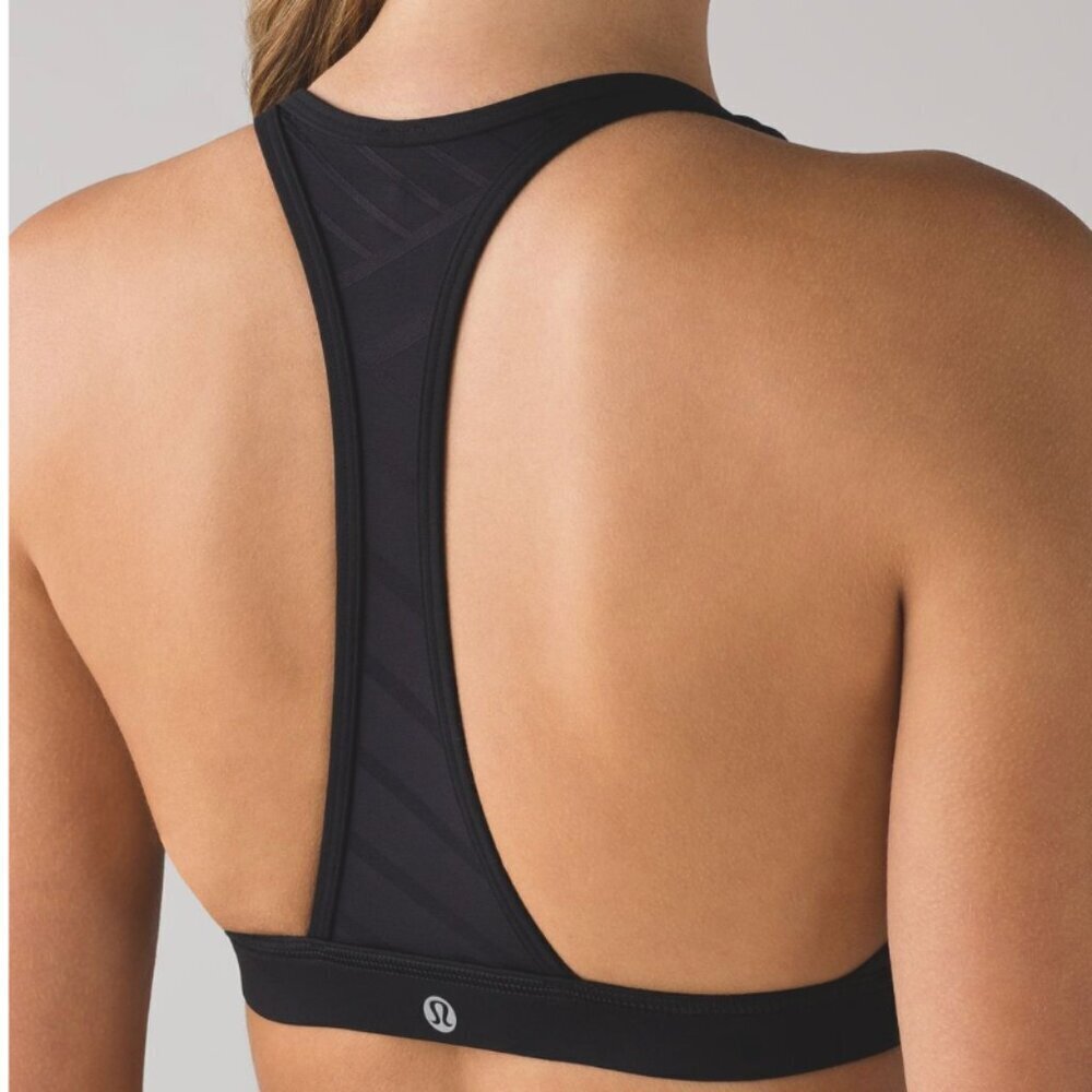 Lululemon Hot Like Agni Bra Women's Sz 4 Black Sports Bra Athletic Yoga Gym